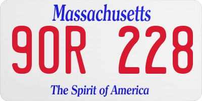 MA license plate 9OR228