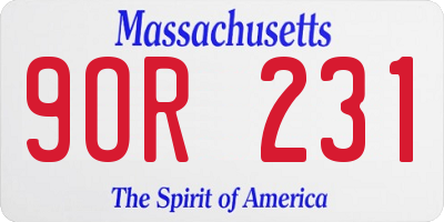 MA license plate 9OR231