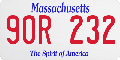 MA license plate 9OR232