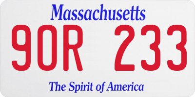 MA license plate 9OR233