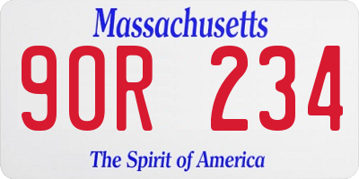MA license plate 9OR234