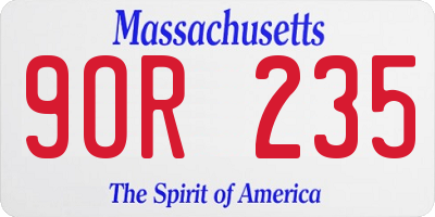 MA license plate 9OR235