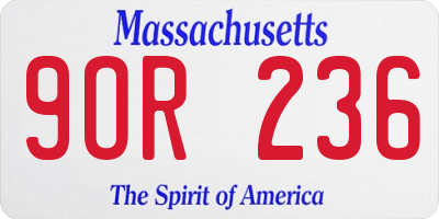 MA license plate 9OR236