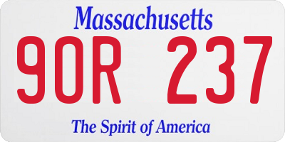 MA license plate 9OR237