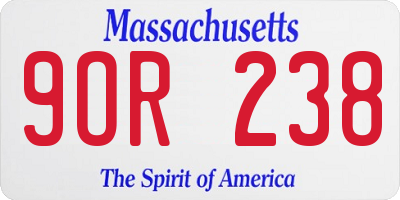 MA license plate 9OR238