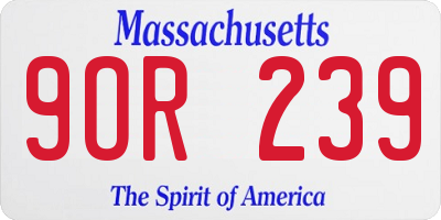 MA license plate 9OR239