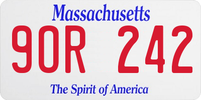 MA license plate 9OR242