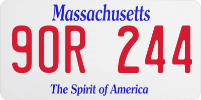 MA license plate 9OR244