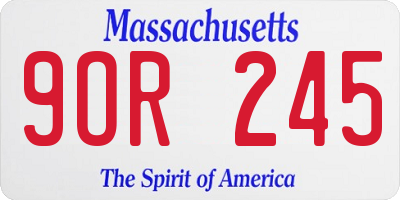 MA license plate 9OR245
