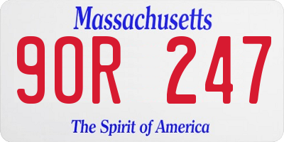 MA license plate 9OR247