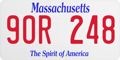 MA license plate 9OR248
