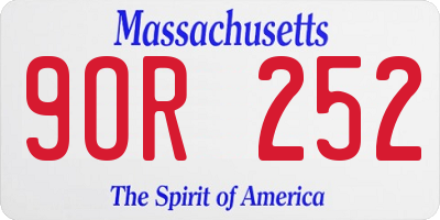 MA license plate 9OR252