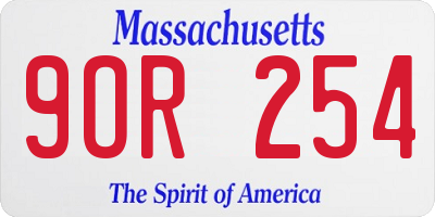 MA license plate 9OR254