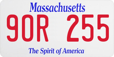 MA license plate 9OR255