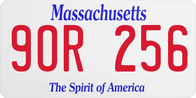 MA license plate 9OR256
