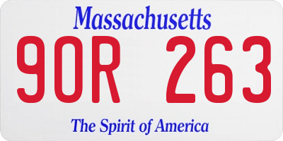 MA license plate 9OR263