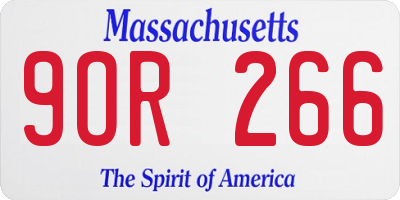MA license plate 9OR266