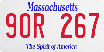 MA license plate 9OR267