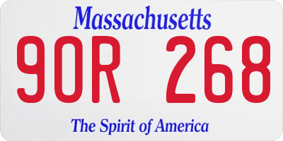 MA license plate 9OR268