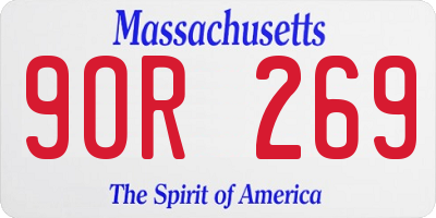 MA license plate 9OR269