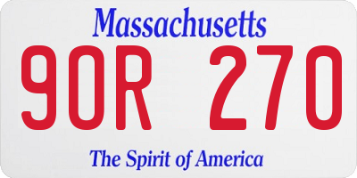 MA license plate 9OR270