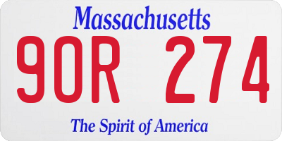 MA license plate 9OR274