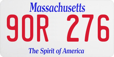 MA license plate 9OR276