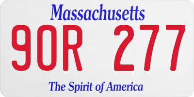MA license plate 9OR277