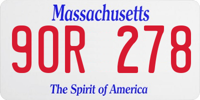 MA license plate 9OR278