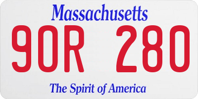 MA license plate 9OR280