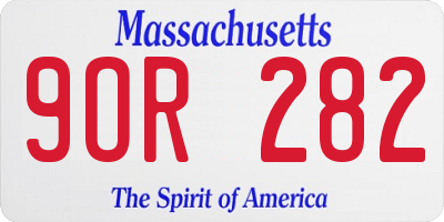 MA license plate 9OR282