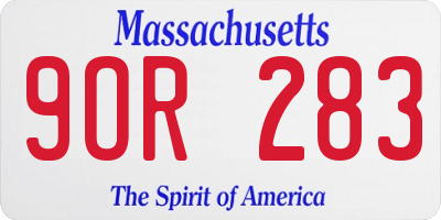 MA license plate 9OR283