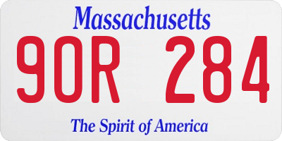 MA license plate 9OR284