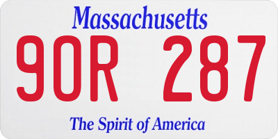 MA license plate 9OR287