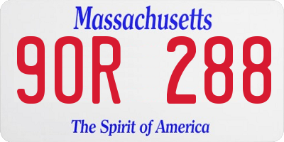 MA license plate 9OR288