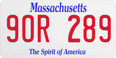 MA license plate 9OR289