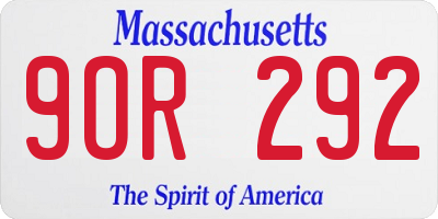MA license plate 9OR292