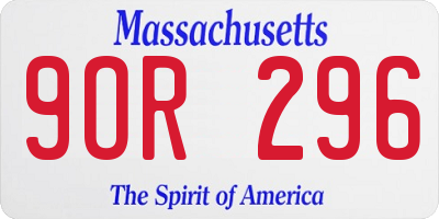 MA license plate 9OR296