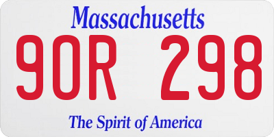 MA license plate 9OR298