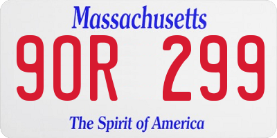 MA license plate 9OR299