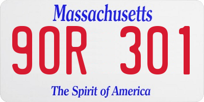 MA license plate 9OR301