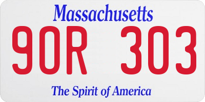 MA license plate 9OR303