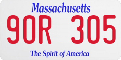 MA license plate 9OR305
