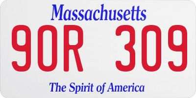 MA license plate 9OR309