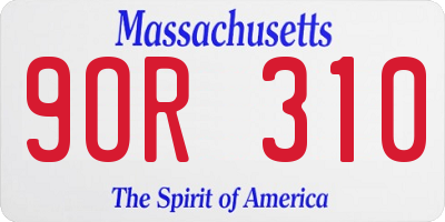 MA license plate 9OR310