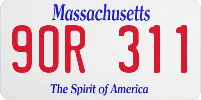 MA license plate 9OR311