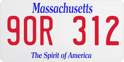 MA license plate 9OR312
