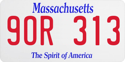 MA license plate 9OR313