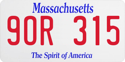 MA license plate 9OR315