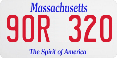 MA license plate 9OR320